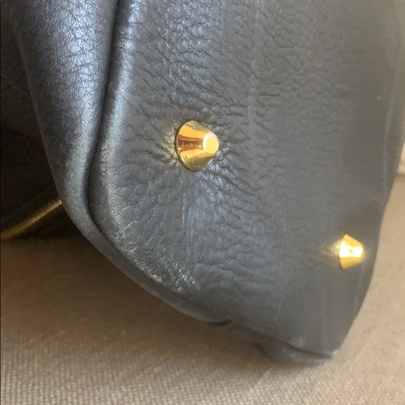 Cynthia Rowley Black Pebbled Leather Bowler - Picture 6 of 8